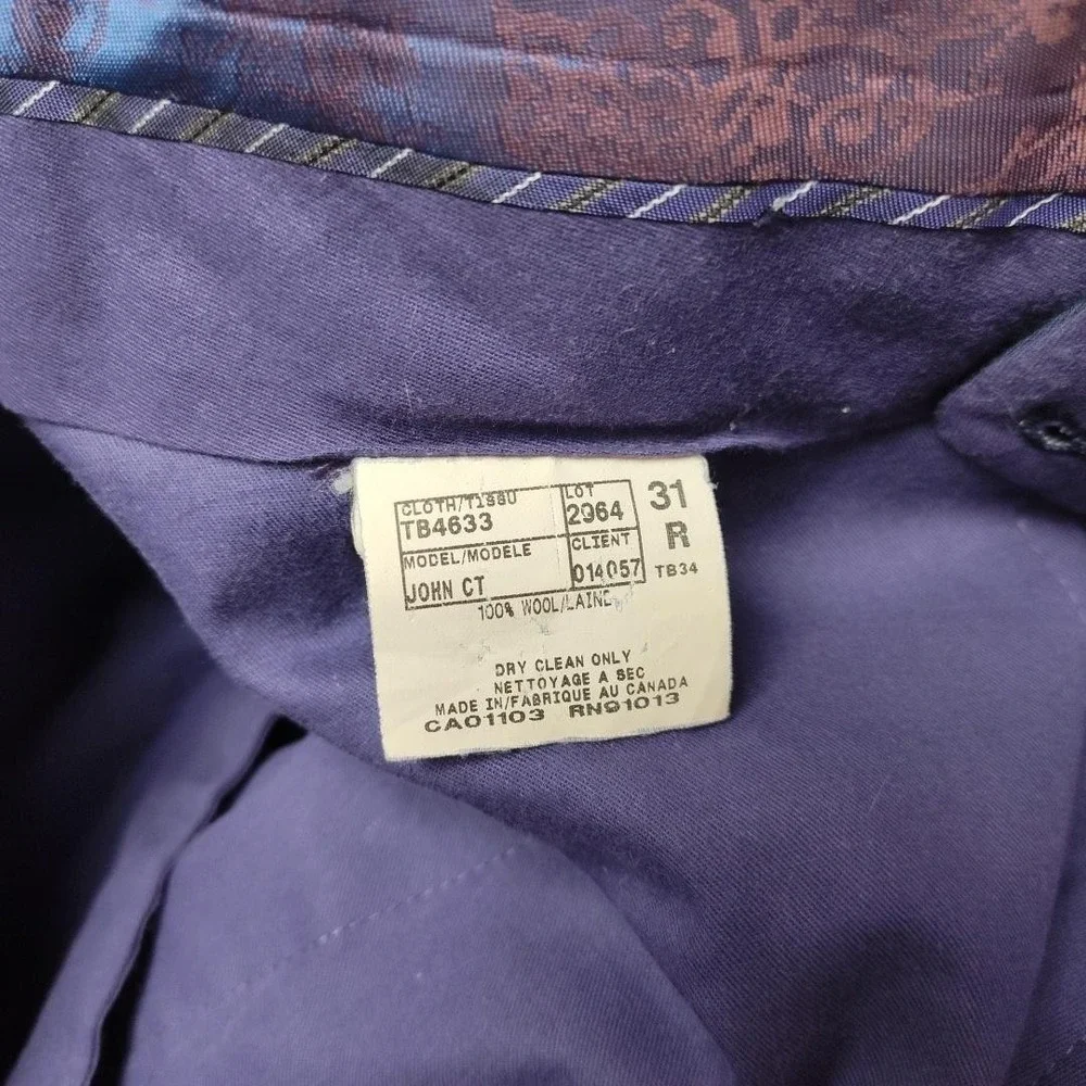 Ted Baker Pants‎ Mens 31x30 Blue Slim Wool John Dress Slacks Work Trousers Suit